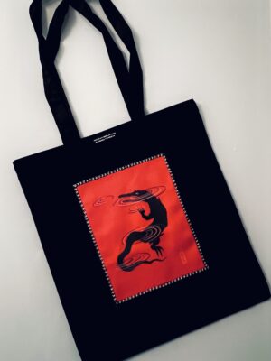 Krokodil Baumwolltasche rot