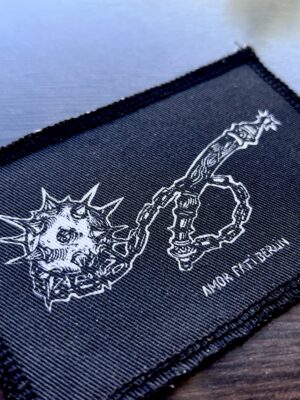 Dreschflegel Schwarz Aufnäher klein